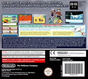 Pokemon - Silberne Edition SoulSilver (Germany) box cover back